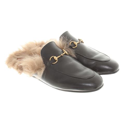 gucci met bont gevoerde halfhoge laarzenschoenen voor dames|Gucci Loafers for Women .